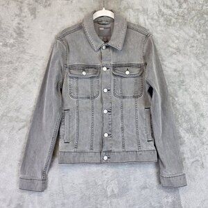 ASOS Jacket Mens Size XS Gray Denim Trucker Jean Button Front Pockets Casual